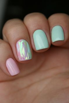 Pretty Pastel Nails, Aqua Dip Nails, Aqua Nail Ideas, Summer Gel Nails Ideas Square, Pastel Dip Nails, Pastel Nails With Glitter, Nail Salon Nail Designs, Pastel Nails Short, Trendy Pastel Nails