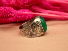 ARTSMYRNA METAL: 925k Silver GEM: Jade ( lab created ) COATING: 24k gold over (We can made a special type of coating for your personal preference ) MATERIEL : 925K Sterling Silver ( Some of my items vermeil gold over silver for looks rich . But i can finish in silver too ) RING SIZE: 6 (your desired size is made) GEM FEATURES AND BENEFITS Benefits of Jade Gem * You can choose this special gem to eliminate emotional and spiritual imbalance and to remain calmer. * It has a peaceful and reassuring Handmade Artisan Emerald Ring For Anniversary, Artisan Handmade Emerald Ring For Anniversary, Untreated Green Emerald Ring Gift, Green Polished Finish Rings For Gift, Green Polished Finish Rings As Gift, Green Rings With Polished Finish As Gift, Handmade Green Sterling Silver Ring, Hand Forged Green Emerald Ring As Gift, Hand Forged Green Emerald Ring Gift