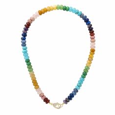 Rainbow Rainbow Natural Stones Round Beads Necklaces, Rainbow Gemstone Beaded Necklace With Round Beads, Rainbow Beaded Necklaces With Natural Stones, Rainbow Gemstone Beaded Necklace, Rainbow Faceted Round Bead Necklaces, Rainbow Gemstone Beaded Necklaces For Jewelry Making, Rainbow Gemstone Beaded Necklaces, Rainbow Beaded Necklaces With Gemstone Beads, Rainbow Crystal Necklaces With Round Gemstone Beads