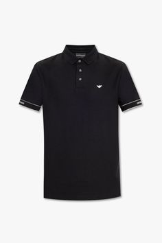 Emporio Armani Cotton polo shirt Armani Tshirt, Polo Shirt Colors, Black Polo Shirt, Armani Black, Black Polo, Armani Men, Cotton Polo, T-shirt Polos