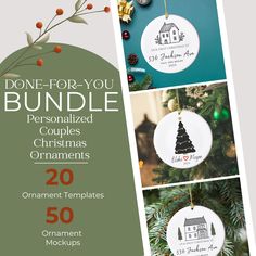 christmas ornaments with the words, one for you bundle