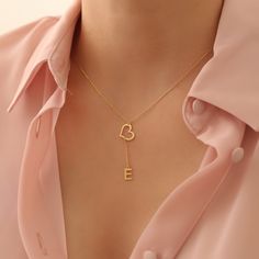 💖 This beautiful personalized heart necklace features a custom initial, making it a unique and meaningful gift. Perfect for everyday wear, this dainty heart pendant is a wonderful way to keep a loved one close to your heart. Crafted with care, this minimalist jewelry piece is ideal for any occasion. 📌 Customizable with your chosen initial ✨ Elegant heart-shaped pendant design 🔗 Made from high-quality materials for durability 🪄 Available in various finishes: gold, silver, rose gold 🎁 Perfect Necklace With Letter, Tiny Necklace, Sister Wife, Summer Necklace, Mom Necklace, Unique Gifts For Her, Elegant Necklaces, Pendant Design, Summer Jewelry