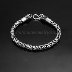 We offer only the finest silver jewelry in our collection. Material - Pure 92.5 Solid Sterling Silver Length - 8.75 Inches  Width  - 0.25 Inch Weight - 42 Gram Approx. Stamped 925 Free Standard Shipping Worldwide Payment Policy :- We accept payment through PayPal. All payments must be made within 7 days of purchase. If you are experiencing some difficulty in paying through PayPal and need additional time, please  contact us. Shipping Policy :- All United States parcel will be shipped through USPS Shipping Service within 1-3 business days after received payment. (It takes 2 to 3 weeks to get it delivered) All Countries (Except USA) parcel will Be Shipped Through DHL E-Commerce Shipping/India Post within 1-3 Business Days after received payment. (It takes 3 to 4 weeks to get it delivered) Sh Luxury Oxidized Finish Sterling Silver Bracelet, Daily Wear Bracelet, Sterling Silver Bracelets Handmade, Indian Gifts, Fine Silver Jewelry, Ring Fit, Bracelet Handmade, Sterling Silver Bracelet, Fine Silver