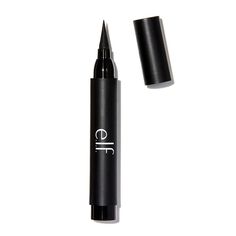 This quick-dry formula instantly enhances the lash line with rich and long-lasting color. The felt tip pen allows you to create a sleek or bold line with complete precision. It glides on smoothly without smudging, feathering, or running! e.l.f. Cosmetics Intense Ink Eyeliner In Blackest Black. e.l.f. Cosmetics Intense Ink Eyeliner In Blackest Black. All e.l.f. products are Vegan and Cruelty Free Vegan Eyeliner, Elf Products, Felt Tip Eyeliner, Glam Aesthetic, Indie Makeup, E.l.f. Cosmetics, White Eyeliner, Elf Cosmetics, Makeup Aesthetic