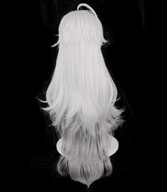 Arknights Lapland Daily Cosplay Wig Periwig Hairpiece Silver Gradient Long Hair Very Long White Hair, Silver Hair Wig, Wig Styling Tutorial, White Wigs, Silver Wig, Harajuku Wigs, Long Silver Hair, Silver Wigs, Silver Gradient