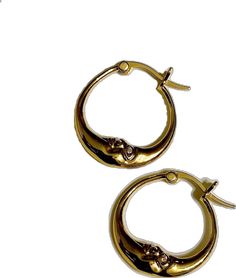 Gold Crescent Hoop Earrings With Ear Wire, Gold Crescent Earrings For Anniversary, Gold Crescent Hoop Earrings For Everyday, Everyday Gold Crescent Hoop Earrings, Gold Plated Crescent Hoop Earrings, Gold-plated Crescent Hoop Earrings, Gold Semi-circle Earrings For Gift, Gold Plated Small Hoop Earrings As Gift, Semi-circle Brass Earrings For Gifts