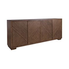 the sideboard is made out of wood and has geometric designs on it's sides