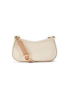 Charmed Baguette Bag in Cream Sand | Parisa Wang Classic Clutch Baguette Bag With Adjustable Strap, Elegant Leather Baguette Bag With Adjustable Handle, Elegant Baguette Bag With Adjustable Handle For Everyday Use, Beige Evening Baguette Bag With Detachable Handle, Elegant Crossbody Baguette Bag With Adjustable Handle, Formal Crossbody Baguette Bag With Adjustable Handle, Elegant Baguette Bag With Detachable Strap And Round Handle, Daily Use Baguette Bag With Gold-tone Hardware, Elegant Everyday Baguette Bag With Round Handle