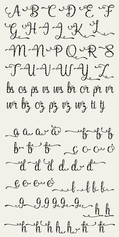 an old english alphabet with cursive writing