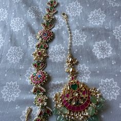 Very Beautiful Traditional Designer Sabyasachi Inspired Pachi Kundan Choker With Beautiful Heavy Jhumki , Bridal Set Raj Wada Haar - Etsy Multicolor Wedding Choli With Latkans, Wedding Multicolor Choli With Latkans, Traditional Green Tikka For Festive Occasions, Festive Traditional Kundan Anarkali Set, Traditional Kundan Anarkali Set For Transitional Season, Traditional Green Festive Tikka, Festive Cutdana Tikka, Multicolor Kundan Necklace With Zari Work, Traditional Multicolor Kundan Necklace With Zari Work