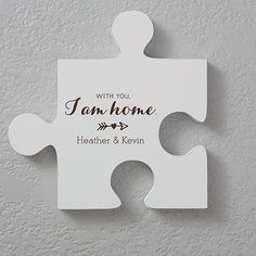 a puzzle piece with the words what i love most about my home is who share it with the person