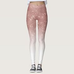 Girly Faux Rose Gold Sequin Glitter White Ombre Leggings, Women's, Size: XS, Rosy Brown / Floral White / Lavender Blush Gender: female. Age Group: adult. Pattern: printed. Ombre Leggings, White Lavender, Ombre Gradient, Lavender Blush, Ombre Fashion, Rosy Brown, White Chic, White Ombre, Rose Gold Sequin