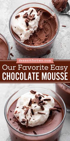 Indulge in the rich flavors of Our Favorite Easy Chocolate Mousse Recipe! This best dessert recipe is a no bake sweet treat with 4 ingredients: egg yolk, chocolate, hot espresso, and heavy cream. Make it today and enjoy this delicious dessert! Best Chocolate Mousse Recipe, Homemade Chocolate Mousse, Best Chocolate Mousse, Easy Chocolate Mousse Recipe, Easy Impressive Dessert, Recipe For Two, Easy Chocolate Mousse, Easy Chocolate Desserts, Chocolate Mousse Recipe