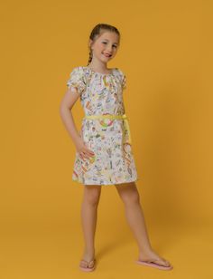 She'll love slipping into this playful A-line dress cut from 100% breathable cotton. It has an A-Line bodice, side pockets, wide round neck, puff-sleeve with elastic cuff and single button opening at the back.  Get free shipping when you spend $100 or more at www.raebenson.com 100 % Cotton Machine Wash Cold Imported Style G1104 Fitted Short Sleeve Puff Sleeve Dress, Cute Summer Dresses For Dress-up Occasions, Spring Short Sleeve Twirl Dress For Playdate, Spring Short Sleeve Twirl Dress For Playwear, Casual Summer Twirl Dress For Playwear, Multicolor Summer Dress For Playdate, Summer Multicolor Dress For Playdate, Multicolor Twirl Dress For Summer Playdate, Multicolor Twirl Dress For Playdate In Summer