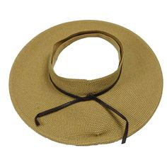 Crownless sun visor hat. Perfect style if you need more ventilation. Full sun protection for your face and neck with a wide flat brim, 4". 1.5" wide band with leatherette tie. Wide elastic band inside. UPF 50+ rating. Soft, packable. One size. 65% paper straw, 20% cotton, 15% polyester. Casual Wide Brim Visor For Travel, Adjustable Sun Hat With Upf 50+ For Day Out, Boater Hat With Upf 50+ Visor, Upf 50+ Brimmed Visor, Adjustable Upf 50+ Boater Visor Hat, Wide Brim Upf 50+ Visor For Travel, Adjustable Upf 50+ Sun Hat For Day Out, Casual Brimmed Visor For Travel, Wide Brim Visor For Spring Travel