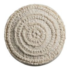 a white round rug on a white background