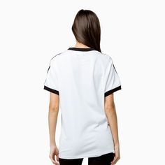 This Women's 3 Stripes Short Sleeve T Shirt is perfect for any active lifestyle. With a lightweight, breathable fabric and classic 3 stripes design, this tee will provide all-day comfort and effortless style. Color: White Style: DH3188 Short Sleeve T Shirt, Active Lifestyle, Striped Shorts, White Style, Stripes Design, Adidas Women, Effortless Style, Breathable Fabric, Color White