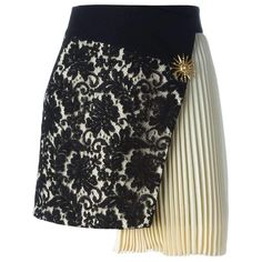 Short Lace Skirt, Skirt Asymmetrical, Rok Mini, Lace Mini Skirt, Panel Skirt, Fausto Puglisi, Paneled Skirt, Skirt Pleated, Lace Silk