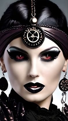 Ancient Vampire, Beautiful Bridal Makeup, Taurus Art, Steampunk Woman, Extreme Makeup, Body Image Art, Red Haired Beauty, Vampire Queen