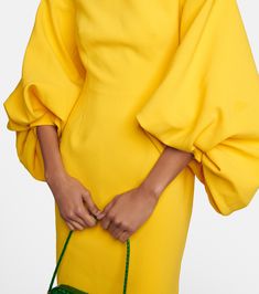 Garance midi dress in yellow - Roksanda | Mytheresa Spring Knits, Yellow Midi Dress, Belted Midi Dress, Silk Midi Dress, Red Midi Dress, Pink Midi Dress, Green Midi Dress, Silk Material, Blue Midi Dress