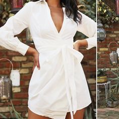 Size Small. New With Tags Chic Spring Shirt Dress, Elegant Mini Shirt Dress For Spring, Elegant Collared Mini Dress For Summer, Elegant Mini Length Shirt Dress For Spring, Elegant Spring Party Shirt Dress, Chic Spring Shirt Dress For Day Out, Spring Elegant Collared Mini Dress, Elegant Collared Mini Dress For Spring, Elegant Summer Shirt Dress For Date Night