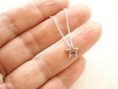 "This dainty and delicate star necklace is perfect for your everyday, birthday, best friends and someone special! * I ship in 1- 3 days in a gift box from California * Chain: Gold, Silver or Rose gold plated over brass * Star Pendant: Gold, Silver or Rose gold plated over brass, 8 mm {Custom - Extra long Chain} If you would like a longer chain (20\" to 34\"), please add this in your cart after select any necklace length. https://www.etsy.com/listing/614040250/extra-long-chaingold-silver-or-rose- Minimalist Star Charm Necklace For Gift, Minimalist Star Charm Necklace As Gift, Simple Star Charm Jewelry Gift, Dainty Charm Necklaces For Birthday, Dainty Star-shaped Rose Gold Jewelry, Dainty Rose Gold Jewelry With Star Charm, Simple Star-shaped Jewelry With Star Charm, Tiny Star Shaped Jewelry Gift, Dainty Star-shaped Necklace For Gift