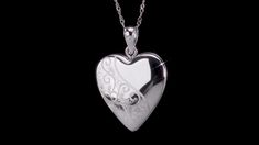 Heart Locket Pendant Necklace in Sterling Silver (18") #Sponsored #Pendant, #ADVERTISEMENT, #Locket, #Heart Elegant Heart Necklace For Keepsake, Silver Etched Necklace For Valentine's Day, Elegant Filigree Jewelry For Valentine's Day, Valentine's Day Silver Etched Necklace, Elegant Locket Necklace With Hallmark For Mother's Day, Elegant White Locket Necklace For Valentine's Day, Elegant Heart Cut Locket Necklace For Wedding, Classic Double Heart Engraved Jewelry, Silver Etched Necklace For Anniversary