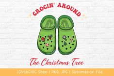 crocin'around the christmas tree machine embroidery design for kids and adult sizes