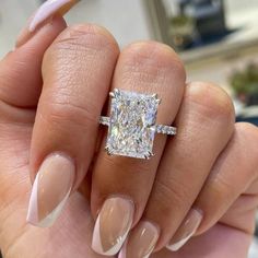 ✱ Description of Ring ➜ Metal Type : 925 Silver / 10K Gold / 14K Gold ➜ Metal Tone : White / Yellow / Rose Gold ✱ Stone Details :- ➜Stone Type: Moissanite ➜Shape: Radiant Cut ➜Center Stone Weight: 3.80 Ct  ➜Side Stone Weight: 0.40 Ct  ➜Color: Colorless ➜Clarity: VVS1 ➜Mohs Scale: Moissanite 9.25 ➜Cut: Excellent ➜Polish: Excellent ✱ You can make customized jewelry with us in a few easy steps. ➜ Send us jewelry image or discussed with us Your Selected design jewelry ➜ We will make CAD and will sen Sapphire Wedding Ring Set, Radiant Ring, Prong Engagement Rings, Sapphire Wedding Rings, Lab Grown Diamond Engagement Ring, Sterling Silver Wedding Band, Dear Future, Dream Engagement, Lab Grown Diamonds Engagement