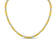 18K Gold 27.25ctw Yellow and White Emerald Cut Diamond Necklace Luxury Yellow Gold Diamond Necklace With 17 Jewels, Emerald Cut Diamond, Emerald Cut Diamonds, Emerald Cut, Special Events, Diamond Necklace, Diamond Cuts, Emerald, 18k Gold