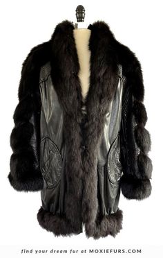 a black leather jacket with fur collar