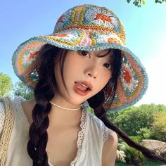 DAIIIBABYY - Dopamine Contrasting Color Flower Straw Cap for Women Summer Seaside Vacation Sunscreen Fashion Big Brim Hollow Woven Bucket Hat Playful Spring Cap Sun Hat, Playful Multicolor Sun Hat For Spring, Playful Adjustable Hats For Spring, Casual Spring Sun Hat With Flower Shape, Casual Flower Shaped Sun Hat For Spring, Trendy Spring Sun Cap, Casual Flower-shaped Sun Hat For Spring, Casual Flower Hat For Vacation, Casual Flower-shaped Hats For Vacation