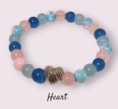 Cute blue and pink colored beads with silvery heart bead. Small Business Packaging Ideas, Business Packaging, Small Business Packaging, Packaging Ideas, Heart Beads, Blue And Pink, Heart Bracelet, Pink Heart, Favorite Jewelry