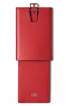 Add a personalized touch to your luggage with this leather tag featuring a foil-embossed logo and an interior window sleeve for your contact information. Buckle closure Clear interior sleeve for personal info Leather Imported Designer Handbags Leather Rfid Blocking Rectangular Case, Rectangular Leather Case With Rfid Blocking, Red Rectangular Case For Everyday Use, Modern Red Travel Cases, Luxury Rectangular Case With Smooth Grain, Modern Red Rectangular Cases, Modern Red Rectangular Case, Rectangular Travel Case With Smooth Grain, Interior Window