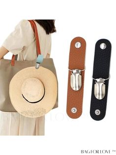 BagForLove - Travel Hat Clip: Litchi Embossed PU Outdoor Hut, Hat Holder, Hat Clip, Hat Storage, Travel Hat, Luggage Strap, Luggage Organization, Beg Tangan, Outdoor Backpacks