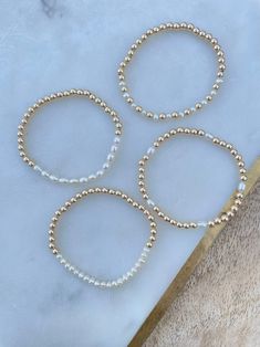 Pearl and Gold Filled OR Sterling Silver Beaded Bracelet 4 Different Styles - Etsy Dainty Pearl Beaded Bracelets With Round Beads, Dainty Pearl Jewelry With Spacer Beads, Pearl Bracelet With Tiny Round Beads, Dainty Pearl Beaded Bracelets With Spacer Beads, Dainty Pearl Beaded Bracelet With Spacer Beads, Dainty Pearl Beaded Bracelets With Tiny Beads, Dainty Pearl Beaded Bracelet With Tiny Beads, Delicate Beaded Bracelets With Pearl Drop, Dainty Hand-strung Pearl Bracelet With Round Beads