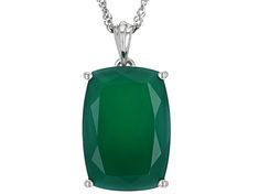 Green onyx  20x14mm and 8x6mm rectangular cushion rhodium over sterling silver boxed set. Pendant measures approximately 1 1/8"L X 9/16"W with 18" singapore chain. 3mm bail and lobster claw clasp with a 2" extender. Stud earrings measure approximately 5/16"L X 3/16"W with tension post backings. Solitaire ring measures approximately 3/4"L X 1/16"W. Not sizeable. Earrings And Necklace Set, Rectangular Cushion, Earrings And Necklace, Boxed Set, Necklace Box, Silver Box, Green Onyx, Solitaire Ring, Lobster Claw