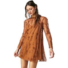 Free People New! Cecelia Sheer Mini Dress In Bronze Szm Questions? Leave A Comment Below! Approximate Layflat Measurements: Under Arm To Under Arm: 21 Shoulder To Hem: 33.5 Brown Lace Dresses For Spring, Chic Sheer Mini Dress For Fall, Casual Sheer Long Sleeve Mini Dress, Fall Date Night Dress With Sheer Sleeves, Sheer Sleeve Dresses For Date Night In Fall, Casual Long Sleeve Sheer Mini Dress, Long Sleeve Sheer Mini Dress For Fall, Fall Dresses With Sheer Sleeves For Date Night, Brown Party Dress For Spring