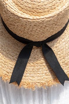 Unique and lovely, the Village Market sun hat is made from lightweight finely woven raffia with a narrow black ribbon at the brim. Inspired by spring and summer walks in the South of France. Please Note- This item is final sale only. . Details: 15" Total Diameter 23" Around Crown with Inner Adjustable Ribbon Material: Woven Raffia Imported Summer Straw Hat With Ribbon For Beach, Vacation Wide Brim Sun Hat With Ribbon, Summer Straw Hat With Ribbon For Vacation, Spring Vacation Straw Hat With Ribbon, Spring Vacation Sun Hat With Ribbon, Vacation Sun Hat With Ribbon And Short Brim, Summer Beach Sun Hat With Ribbon, Vacation Straw Hat With Ribbon And Short Brim, Curved Brim Straw Hat With Ribbon For Beach