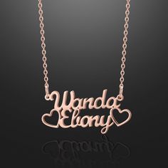 Double Name Necklace | Dorado Fashion Double Name Necklace, Double Name, Name Necklace Silver, Personalized Pendant, Rose Gold Necklace, Name Necklace, Rose Gold Plates, Silver Necklaces, Personalized Gifts