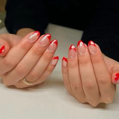 Utah Christmas Nails, Utah Girl Nails, Red Chrome Nails Almond, Red Frenchies, Jenna Kelly, Realistic Nails, Utah Nails, Cute Christmas Nail Designs, Nails Xoxo