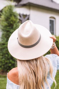 A positive attitude is good for the head, and a fab hat doesn't hurt either! So, top off your look with our beige colored 'Pass The Prosecco' hat featuring soft wool material, a wide stiff brim, and a grey accent band! Length: 15.5" Width: 14.5 Height: 5" Cranial Circumstance: 23" Wide Brim Beige Felt Hat For Winter, Beige Wide Brim Felt Hat For Winter, Beige Fedora Winter Hat, Beige Winter Fedora Hat, Beige Felt Hat With Flat Brim For Fall, Beige Flat Brim Hat For Fall, Fall Beige Flat Brim Hat, Cream Fedora Hat One Size Fits Most, Beige Fedora Hat For Fall