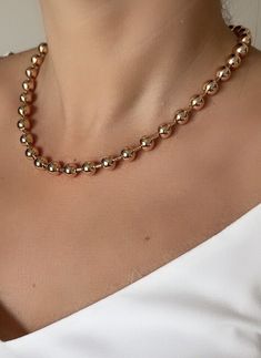 Necklace can be used 18-19.5 inch. It is very LIGHT because the best quality material is used in our products. It’s elegant appearance is made by jewelry. Condition: Brand New *Color: gold *Size; OS *18k gold filled Has rhodium finish for extra shine and also extra protection *Quantity: one piece *100 % lead and nickel free *100 % hypoallergenic *Will not tarnish or fade Elegant Gold Beaded Jewelry For Parties, Elegant Gold Jewelry With Gold Beads, Formal Gold Beads Jewelry, Elegant Gold Bead Necklaces For Party, Elegant Yellow Gold Necklaces With Gold Beads, Elegant Gold Necklaces With Round Beads, Elegant Gold Beaded Necklaces For Gifts, Elegant Yellow Gold Necklaces With Polished Beads, Elegant Gold Necklace With Round Beads