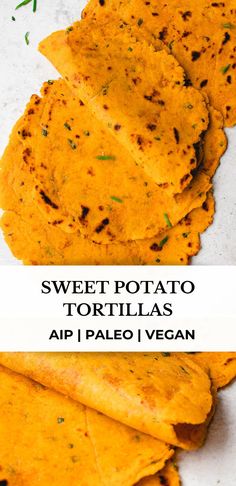 sweet potato tortillas with avocado on top