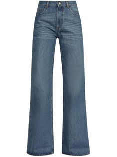 Find COPERNI Flared Jeans on Editorialist. indigo blue cotton washed denim contrast stitching high-rise belt loops classic five pockets whiskering effect at the thighs full-length decorative buckle detail at the back wide leg concealed zip-fly and button fastening Denim Pants Aesthetic, Pants Aesthetic, Virgo Rising, Luxury Jeans, High Waisted Wide Leg Jeans, Wardrobe Edit, Blue Outfit, Summer Beach Wear, Washed Denim