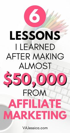 a computer keyboard sitting on top of a desk with the words 6 lessons i learned after making almost $ 50, 000 from