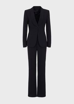 Tuxedo For Woman, Black Pant Suit, Armani Women, 17 Black, Pant Suits, Classic Pants, Slim Fit Suits, Silk Suit, Evening Jackets