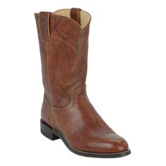 Justin Men's Chestnut Marbled Deerlite Leather Roper Boots | Cavender's Roper Boots, Leather Pulls, Chestnut, Marble, Boots, Free Shipping, Leather