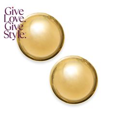 in stock Classic Round Hypoallergenic Clip-on Earrings, Yellow Gold Rounded Earrings For Gift, Yellow Gold Earrings Gift, Elegant Rounded Tarnish Resistant Earrings, Gold Earrings From Macy's, Macy's Round Earrings Gift, Classic Gold Rounded Earrings, Gold Round Classic Plug Earrings, Classic Gold Round Plug Earrings