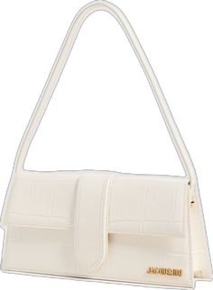 White Leather Double Flap Shoulder Bag, Classic White Flap Bag, Classic Beige Shoulder Bag With Double Flap, Classic Beige Double Flap Shoulder Bag, Classic Leather Shoulder Bag With Embossed Logo, Classic Business Shoulder Bag With Embossed Logo, Formal Shoulder Bag With Embossed Logo, Classic Leather Bags With Embossed Logo, Classic Shoulder Bag With Embossed Logo For Daily Use